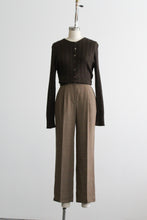 espresso cable knit button up
