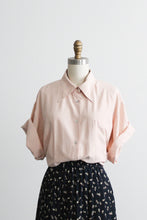 putty pink silk button up