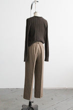 espresso cable knit button up