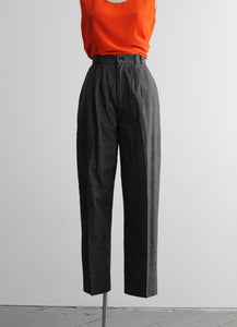 dark houndstooth high rise trousers