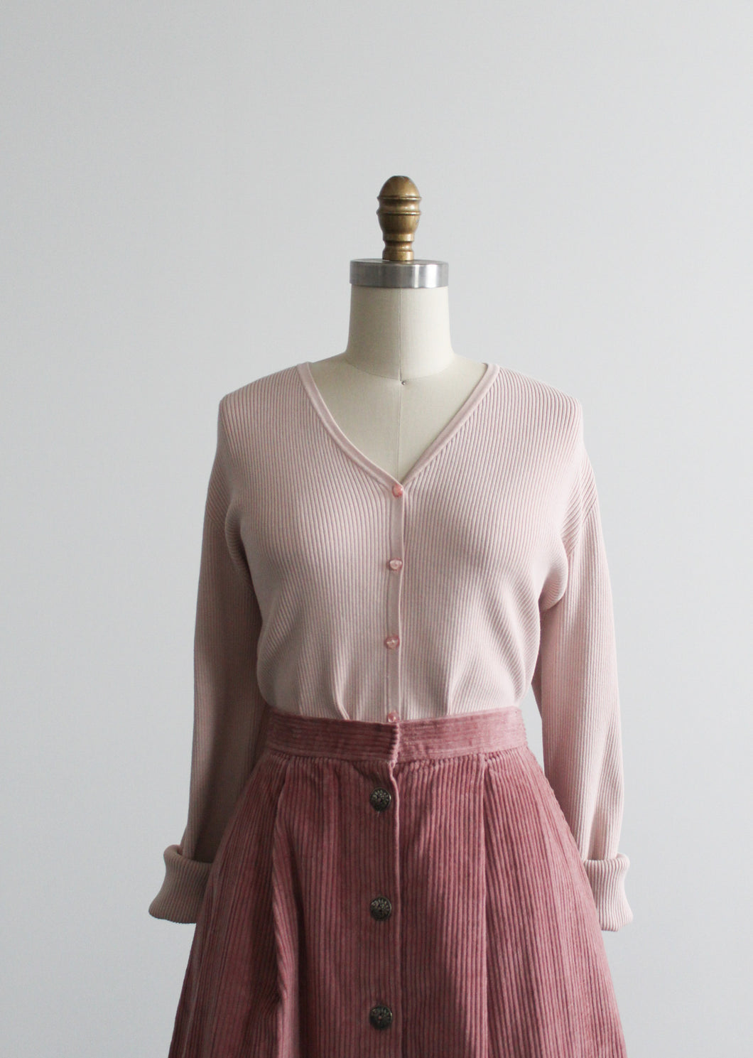 ballet pink silk button up