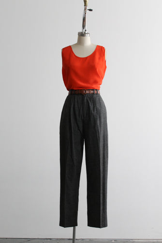 dark houndstooth high rise trousers