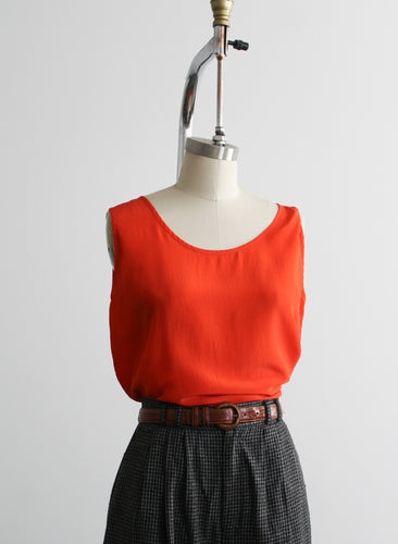 persimmon silk tank