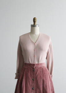 ballet pink silk button up