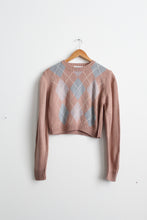 cropped argyle sweater