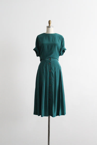 peacock silk dress set (m)