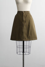 olive cotton twill skirt