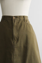 olive cotton twill skirt