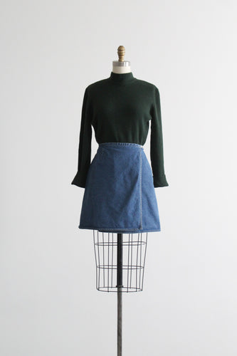 denim wrap skirt