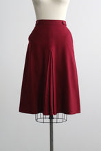 cranberry wool skirt