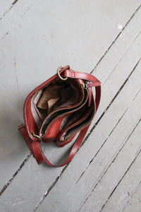 saddlebrown leather shoulder bag