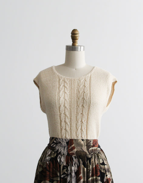 gardenia cable knit sweater vest