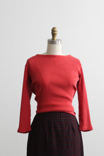 carmine rib knit tee