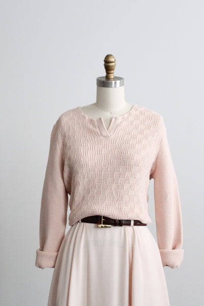 ballet pink cotton sweater