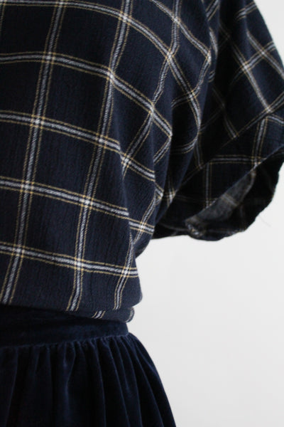 windowpane indigo tee (m)