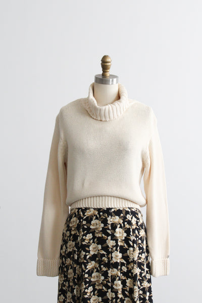 buttercream cotton turtleneck