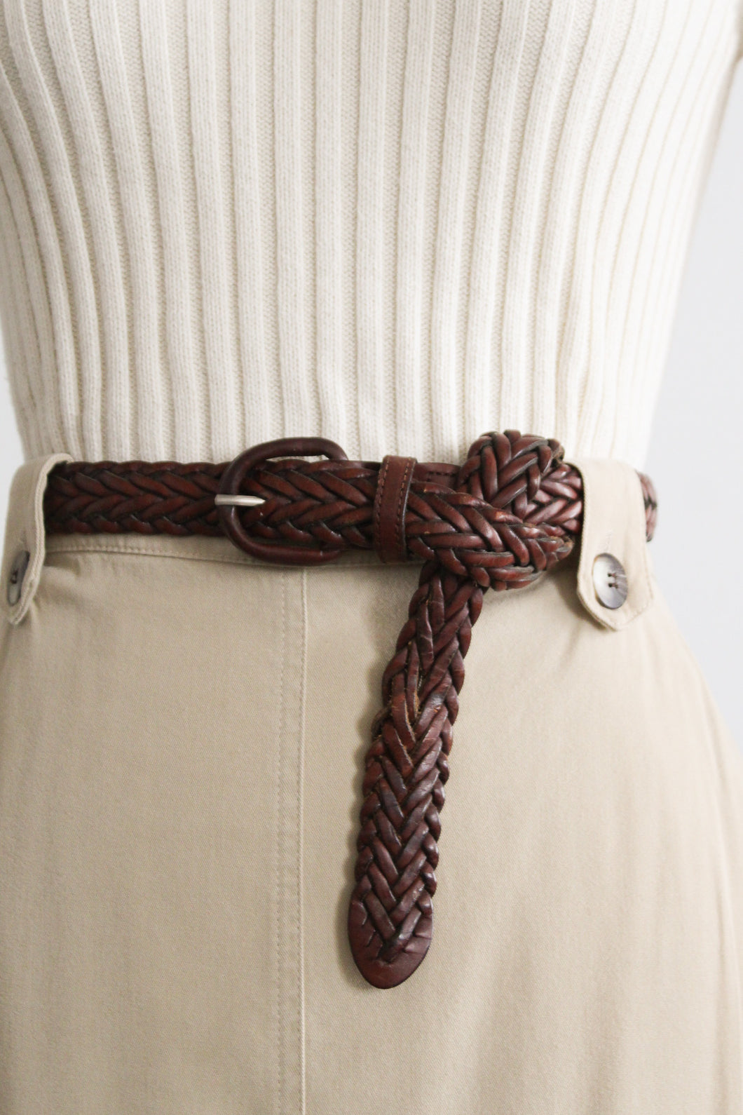 braided leather belt