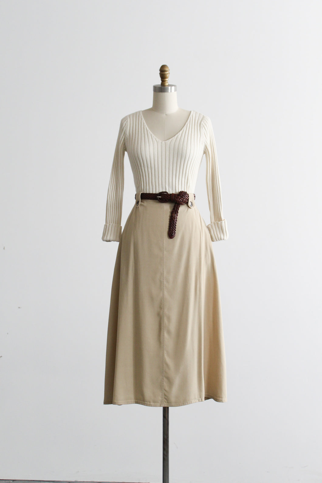 almond midi skirt