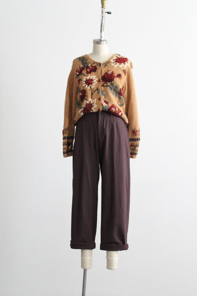emma plaid cotton trousers