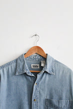 super distressed denim work shirt (l)