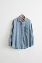 super distressed denim work shirt (l)