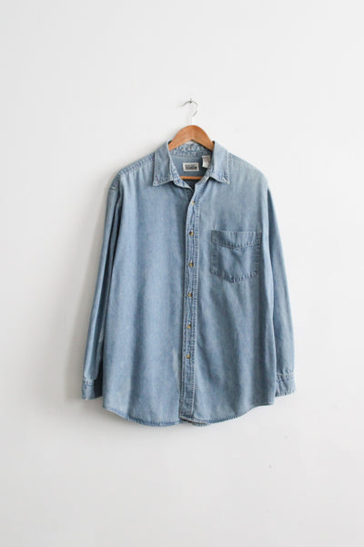 super distressed denim work shirt (l)