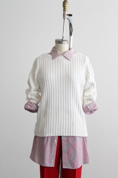 rib knit salt cotton sweater