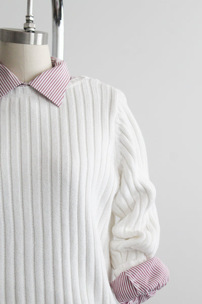 rib knit salt cotton sweater