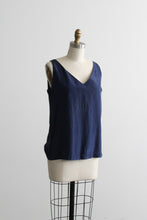 navy silk tank
