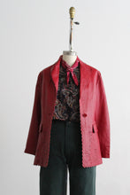 poppy red cutout leather jacket (m)