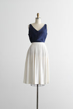 navy silk tank