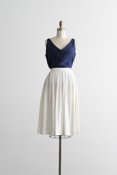 dogwood white woven midi skirt