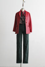 poppy red cutout leather jacket (m)