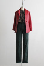 poppy red cutout leather jacket (m)