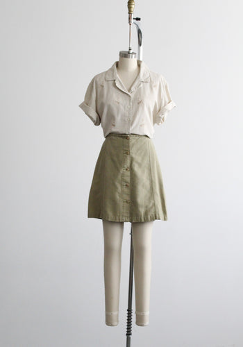 basil linen skort