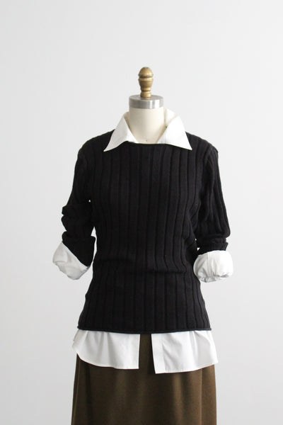 inkwell rib knit cotton sweater