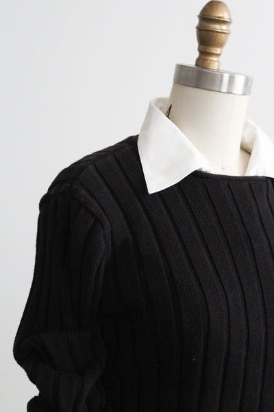 inkwell rib knit cotton sweater