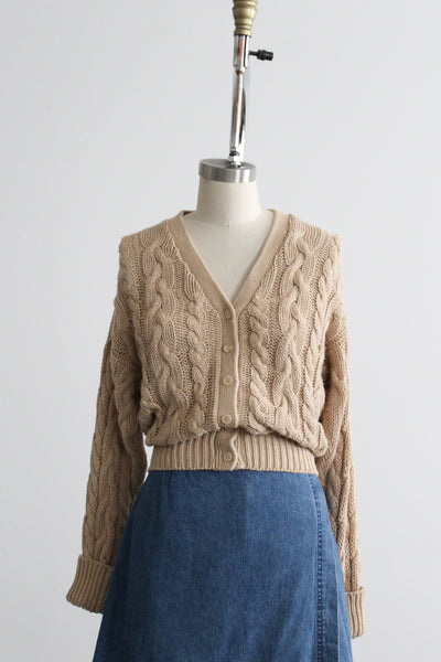 wheaten cable knit cardigan