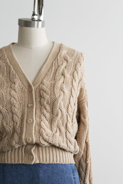wheaten cable knit cardigan
