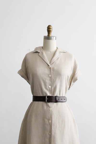 oat linen market dress (l)