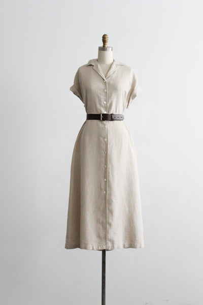 oat linen market dress (l)