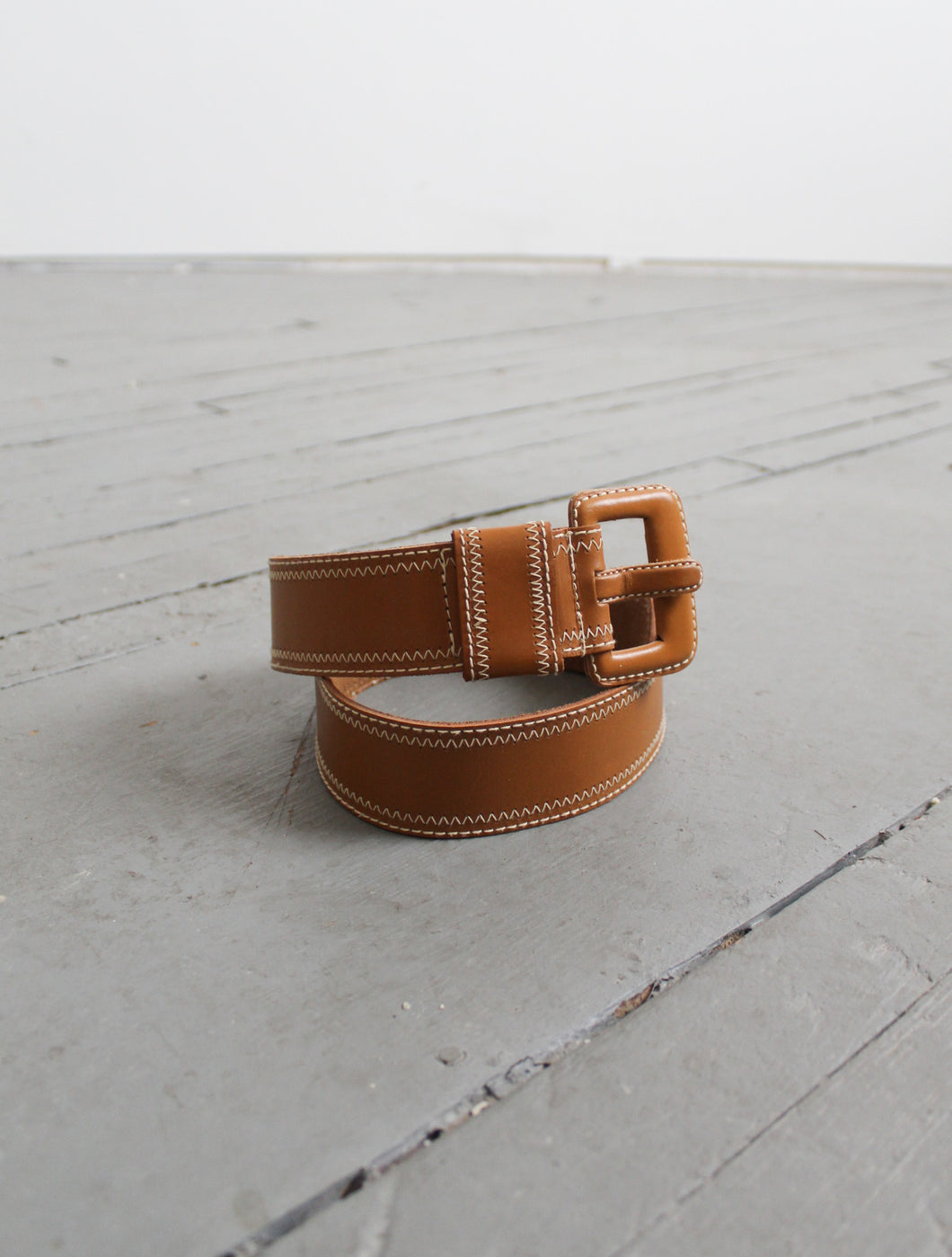 wide honey leather belt