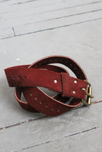 oxblood suede belt