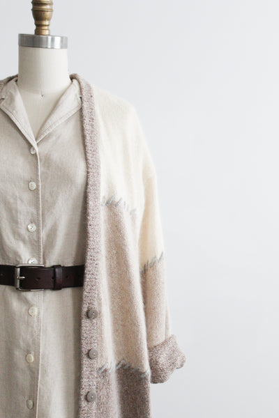 stitchwork silk & angora cardigan (m/l)