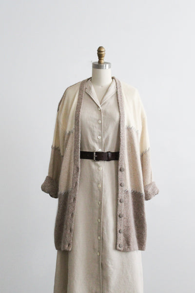 stitchwork silk & angora cardigan (m/l)