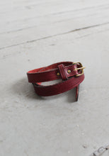 skinny oxblood leather belt