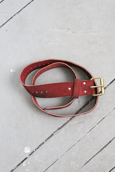 oxblood suede belt