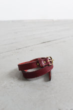 skinny oxblood leather belt