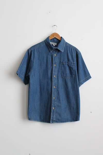 dark lagoon denim button up