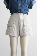 bone cotton cargo shorts